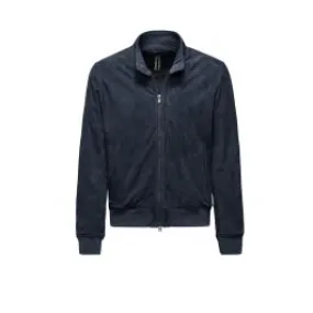 Bomber in pelle scamosciata friz bomboogie