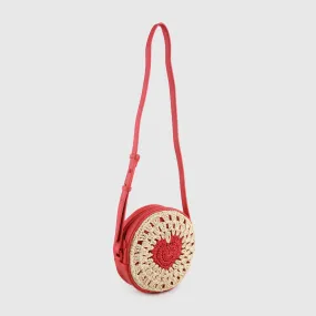 Borsa Rossa E Beige Con Cuore