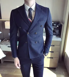 Giacca  Gilet  Pantaloni Marchio Premium Grooms Miglior abito da sposa Completo da lavoro doppiopetto a righe da uomo alla m