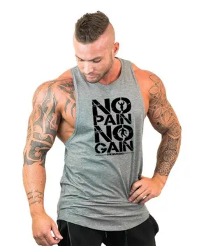 Marchio di abbigliamento No Pain No Gain Palestre Stringer Canotta Uomo Bodybuilding Canotta Canotta Fitness Gilet senza maniche