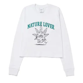 NATURE LOVER CROP L/S TEE - WHITE