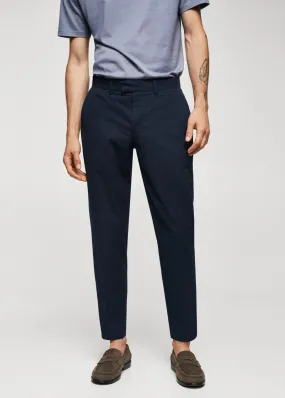 Pantaloni slim fit seersucker stretch