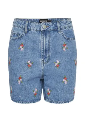 PCSKY EMBROIDERY - Shorts di jeans