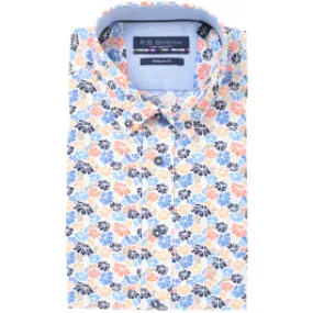 R.B. Boston - Camicia a maniche corte con stampa floreale Coral